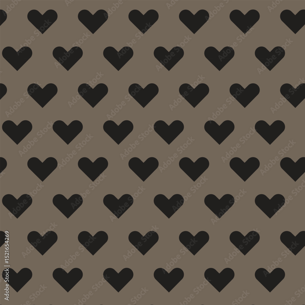 Fototapeta premium simple abstract black colour heart pattern with brown background