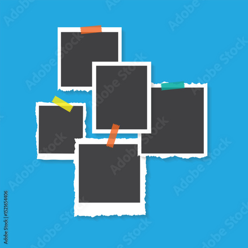 Pictures or photos frame collage, Photos frames and note book pages layout