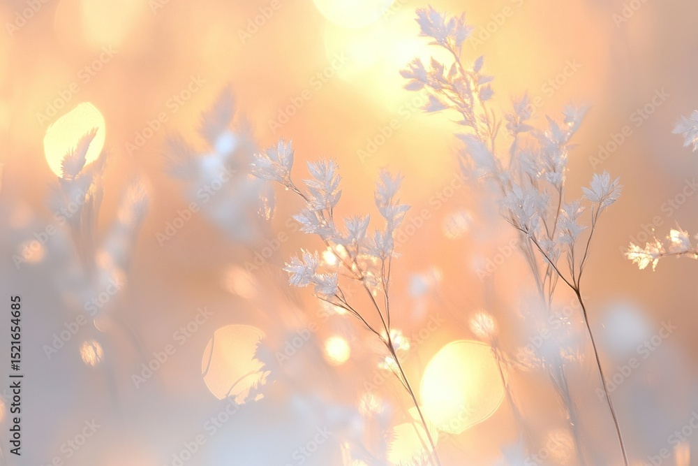 Dream fantasy soft focus sunset field landscape of white flowers and grass meadow warm golden hour sunset sunrise time Dream fantasy soft focus sunset field landscape of white flowers and grass meadow warm golden hour sunset sunrise time