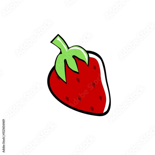  Truskawka dojrzały owoc letni w stylu flat – wektorowa grafika owoc w stylu flat