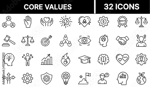 Values Icon Representing Ethics, Principles, Integrity, and Core Beliefs