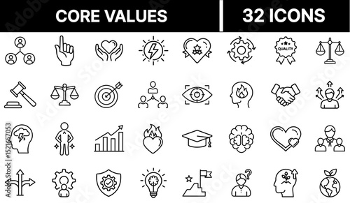 Values Icon Representing Ethics, Principles, Integrity, and Core Beliefs