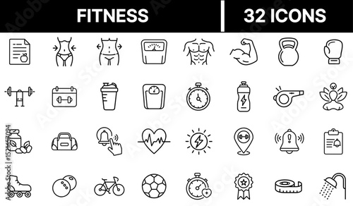 Fitness Icon Representing Physical Exercise, Health Training, and Active Lifestyle