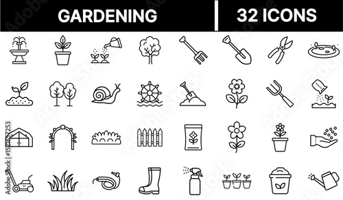 Gardening Icon Representing Plant Care, Outdoor Activity, and Eco-Friendly Lifestyle