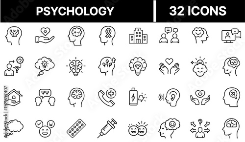 Psychology Icon Representing Mental Health, Human Behavior, and Cognitive Science
