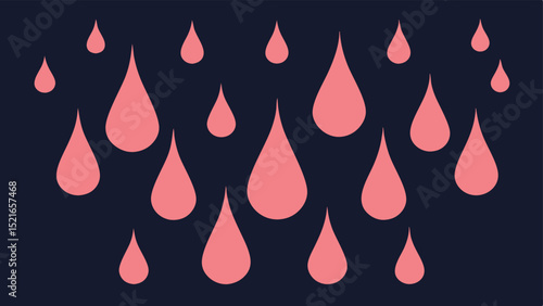 Vector illustration of glowing ink drops floating against a dark canvas backdrop