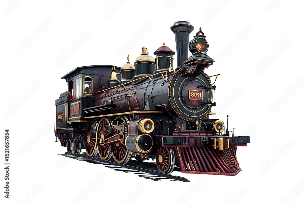Naklejka premium Vintage Train isolated on transparent background