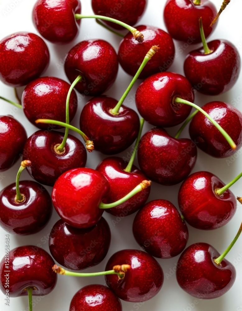 Fresh Ripe Sweet Cherries Isolated on White Background Fresh Ripe Sweet Cherries Isolated on White Background