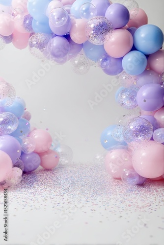 Festive Balloon Arch Decoration in Pastel Colors for Special Occasions at a C...