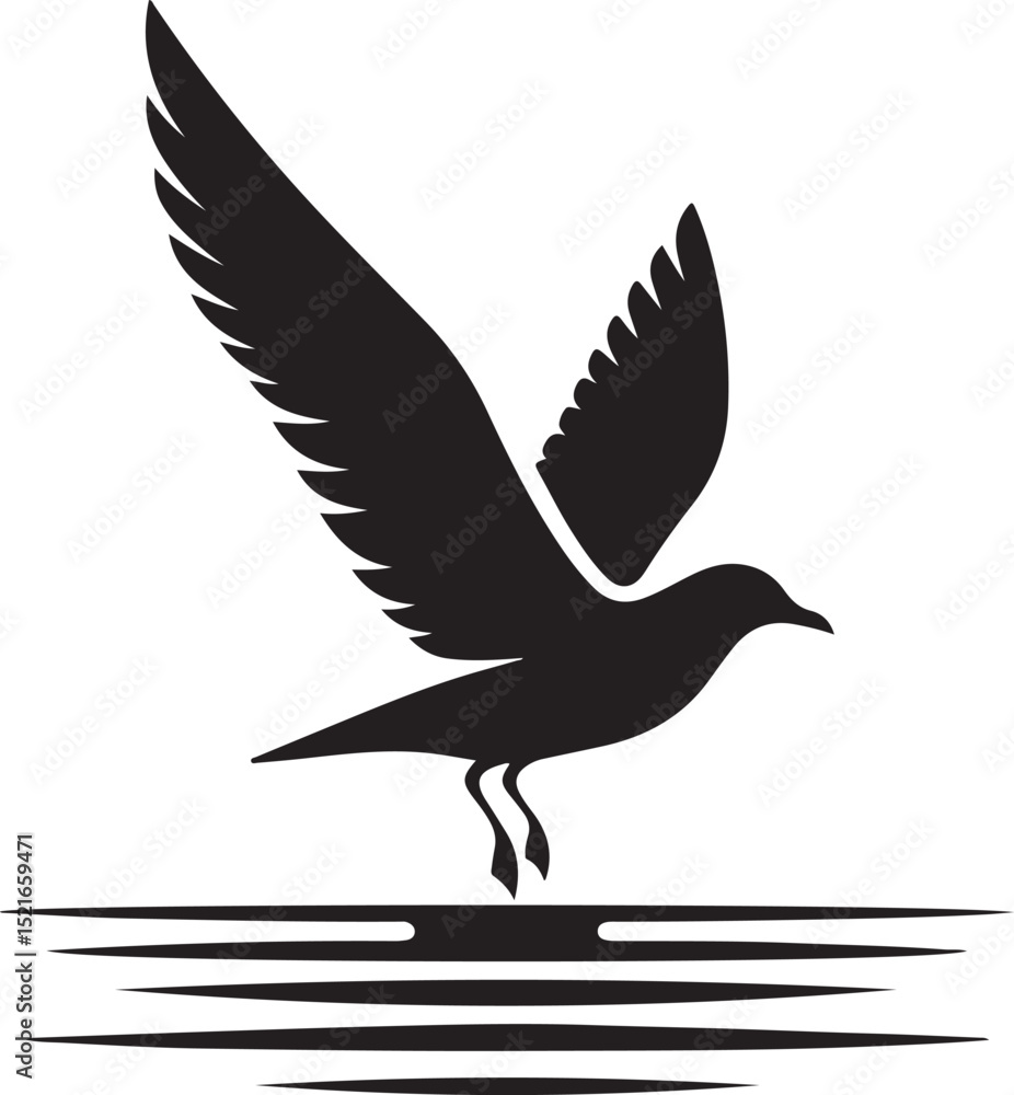 Obraz premium Seagull Bird Vector Art