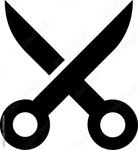 Scissors - styled Vector Icon. Editable outline. Signifies cutting, tailoring, tool use. Vector illustration.