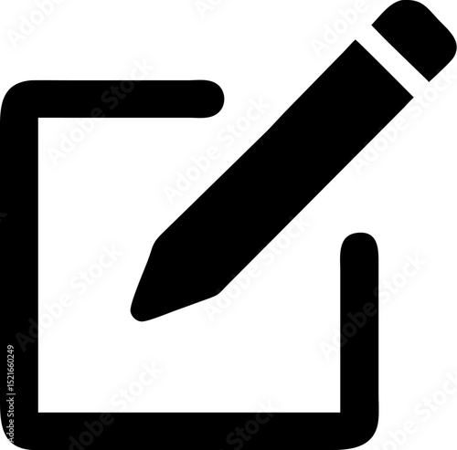Document - editing Vector Icon. Editable outline. Signifies writing, note - taking, office. Vector illustration.