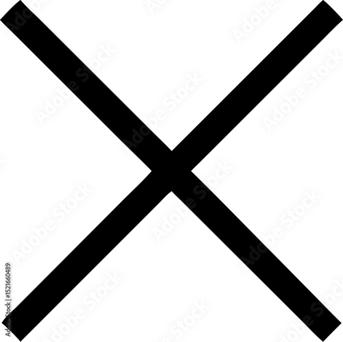 Cross - sign Vector Icon. Editable Lines. Represents Rejection, Negation, Error. Vector Illustrations.
