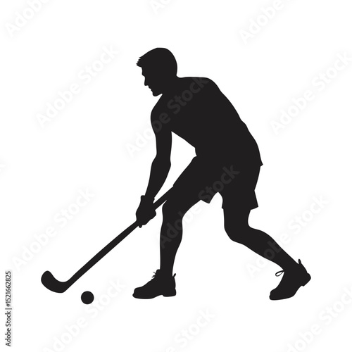 field hockey vector art silhouette