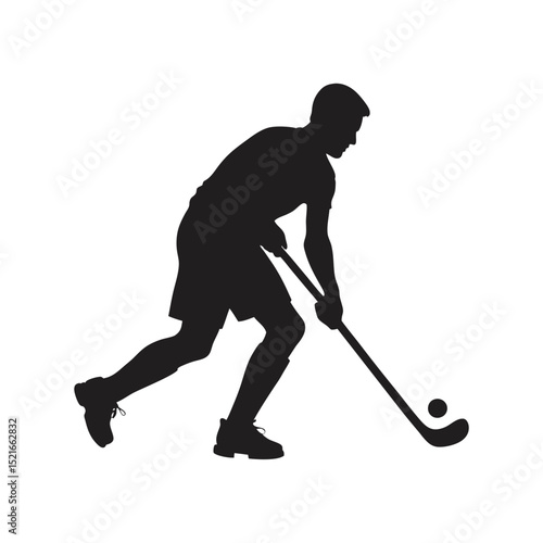 field hockey vector art silhouette