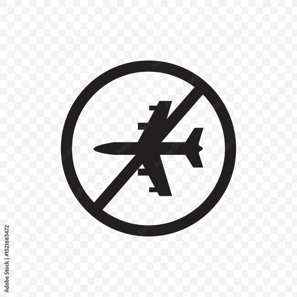 Obraz premium No plane sign flat line symbol set. EPS10