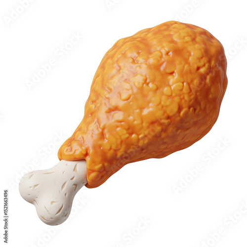 3D Fried Chicken Drumstick Icon: Crispy Poultry for Fast Food, Meal & Restaurant Concepts3D Fried Chicken Drumstick Icon Crispy Poultry for Fast Food, Meal & Restaurant Concepts