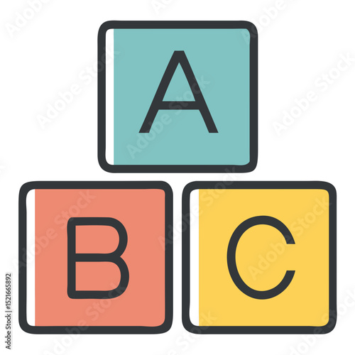 Colorful abc blocks illustration for early childhood education