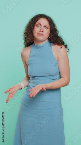 Woman raising hands asking what why reason of failure, demonstrating disbelief irritation by troubles trendy social media meme anti lifehacks ridicules people who complicate simple tasks for no reason