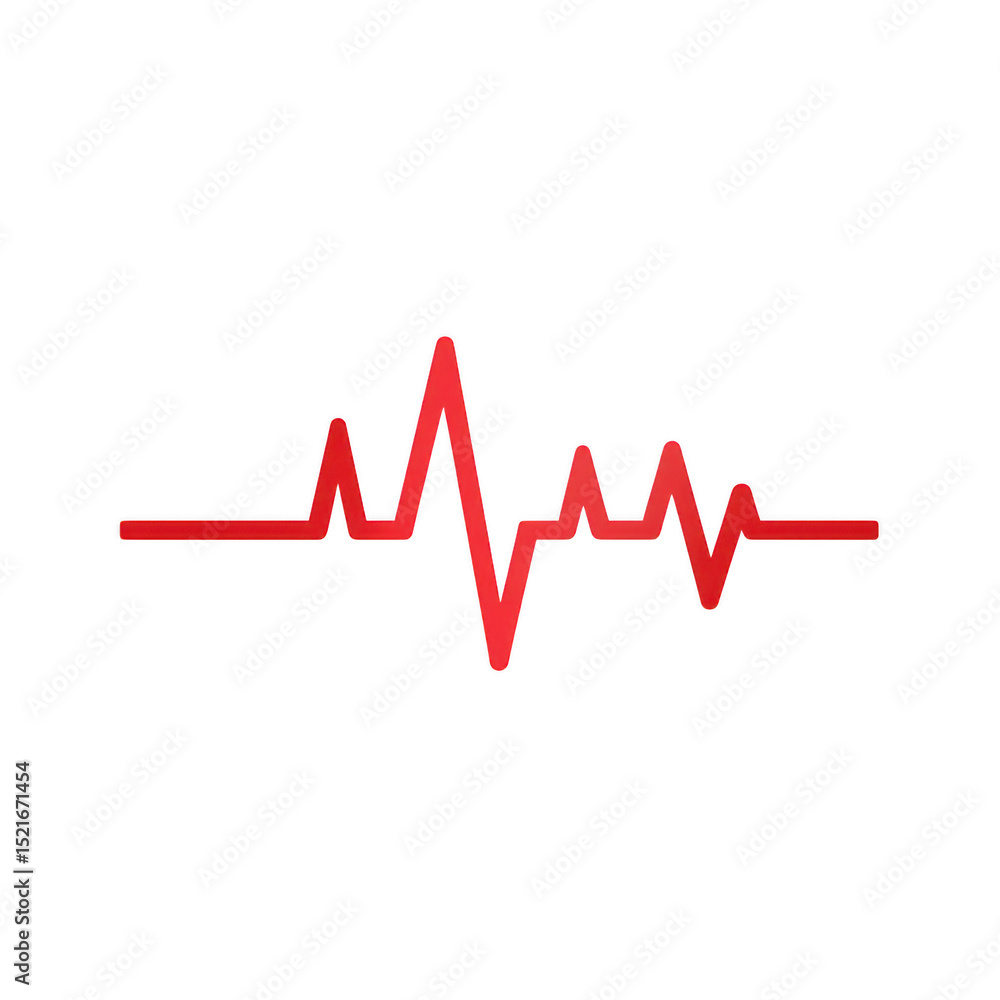 Red heartbeat graphic isolated on white background Red heartbeat graphic isolated on white background
