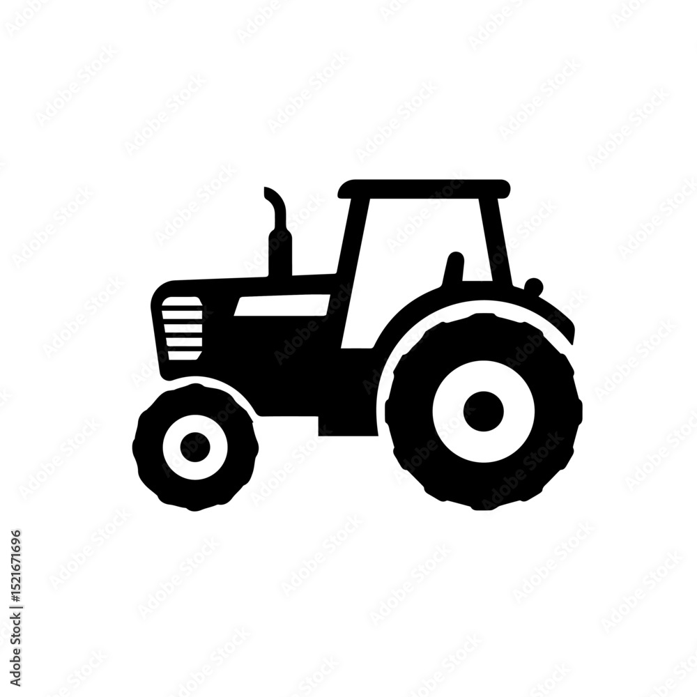 Obraz premium Farm tractor icon. Powerful farm machinery symbol. Detailed tractor image for agricultural applications. This tractor illustration is perfect for brochures, websites,