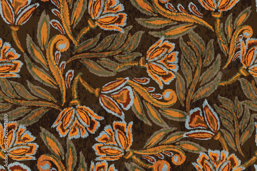 abstract seamless floral motif or abstract floral fabric pattern