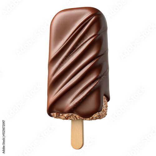 Chocolate ice cream bar isolated on white background