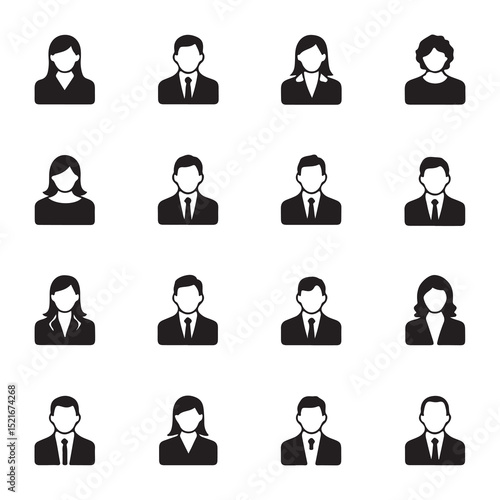 business people icon set