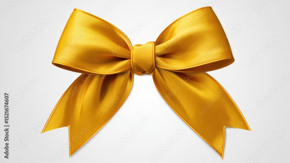 Luxury Yellow Gold Satin Ribbon with Elegant Bow, Isolated on White Background, Ideal for Gift Wrapping, Celebration Decor, and Holiday Design Elements Luxury Yellow Gold Satin Ribbon with Elegant Bow, Isolated on White Background, Ideal for Gift Wrapping, Celebration Decor, and Holiday Design Elements