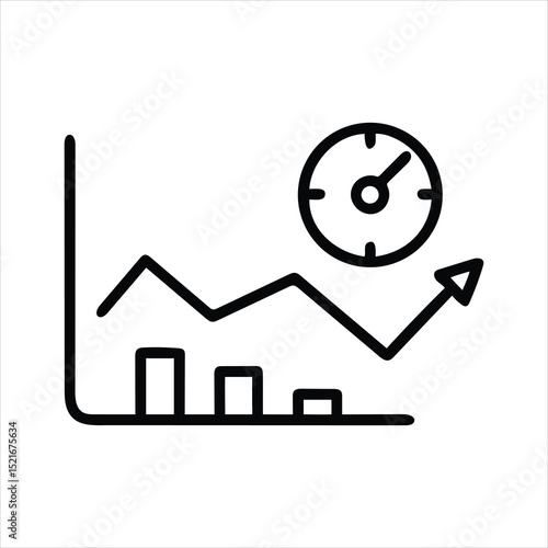 Performance Chart with Clock Symbolizing Time Management and Efficiency Gains