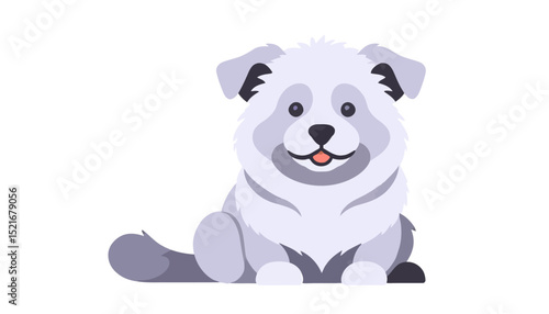 Cute Cartoon Dog Illustration-Fluffy Puppy with a Happy Smile-Adorable Pet Animal Graphic-Perfect for Kids and Dog Lovers-Download Now for Free