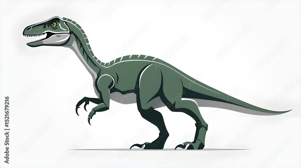 Obraz premium picture of a Velociraptor type dinosaur that eats meat and small animals