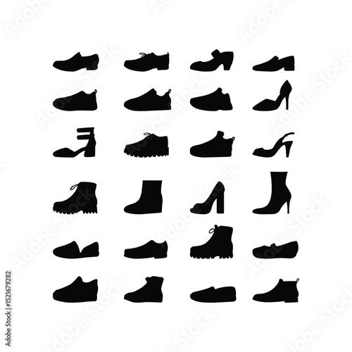 Assorted Shoe Silhouettes for Fashion Design and Decoration