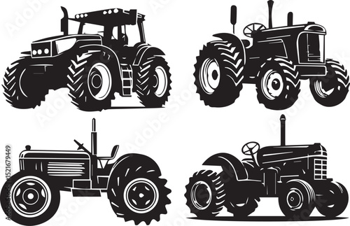 tractor silhouette vector