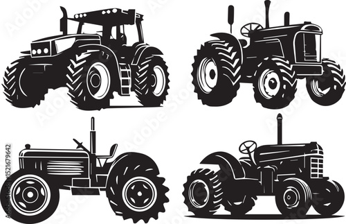 tractor silhouette vector