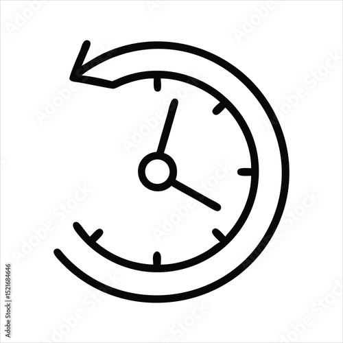 Clock Icon with Circular Arrow Symbolizing Time Travel or History