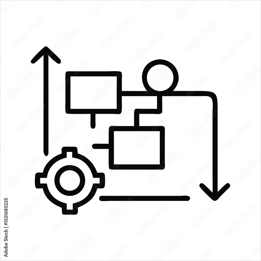 Process Optimization and Workflow Automation Icon Depicting Efficiency and Improvement Process Optimization and Workflow Automation Icon Depicting Efficiency and Improvement