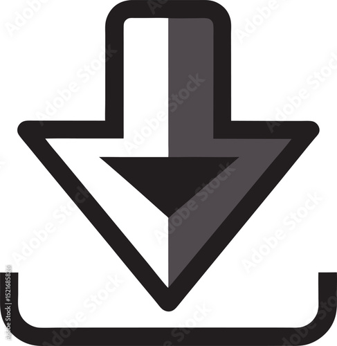 download arrow icon solid fill black on white eps.