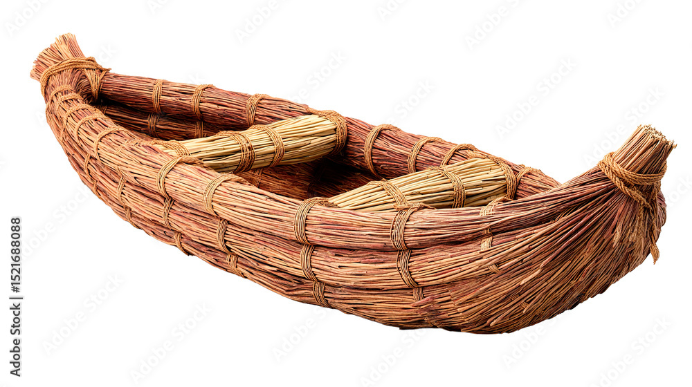 Obraz premium This reed boat is a beautiful example of ancient craftsmanship and design.
