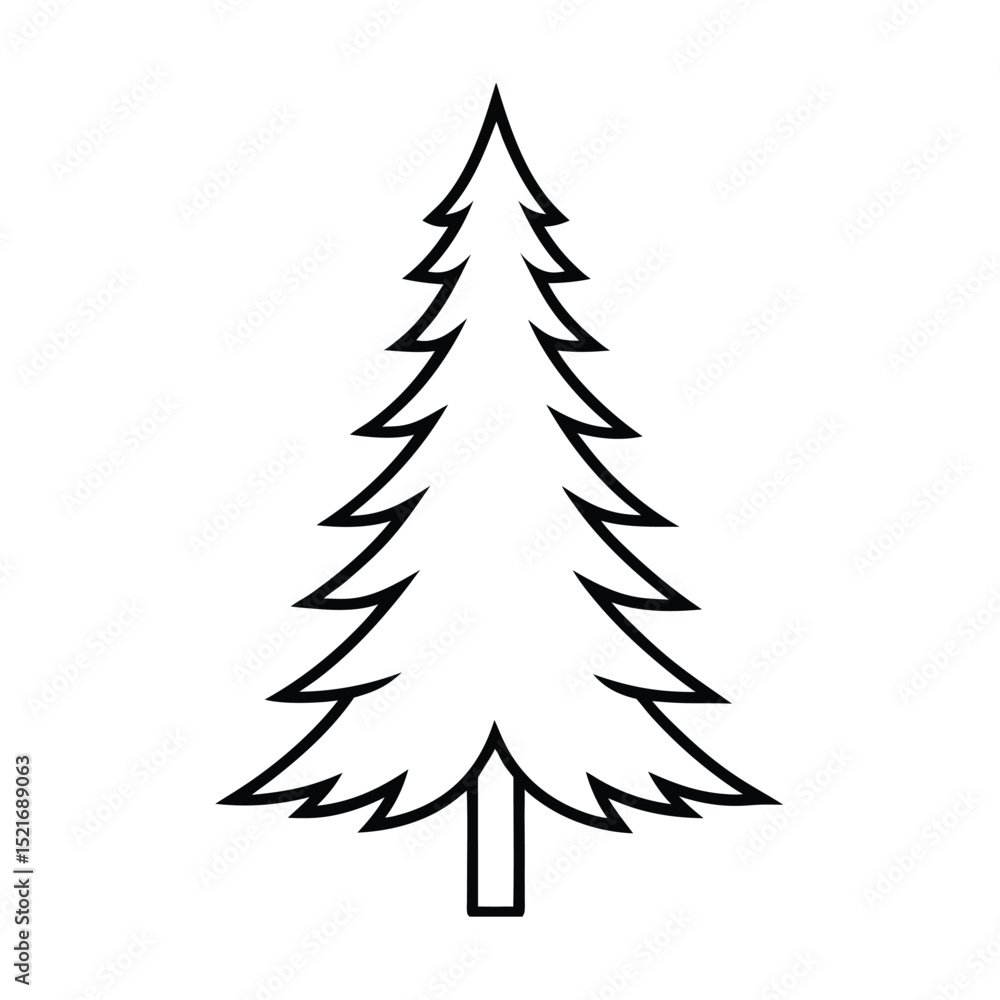Fototapeta premium Minimal Pine Tree Vector Art