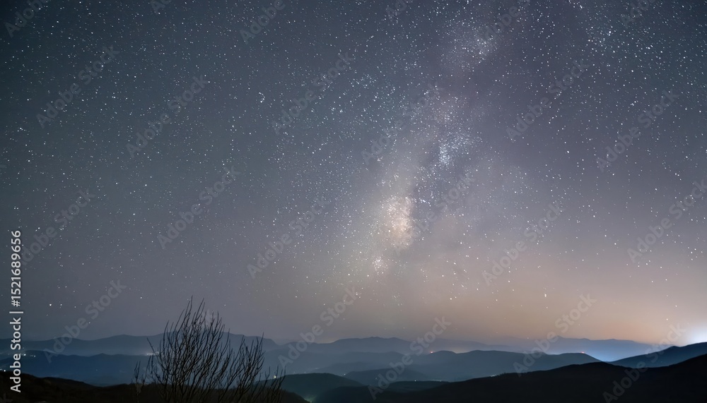 Fototapeta premium Night Gray Sky Background with Stars Galaxy and Space Dust