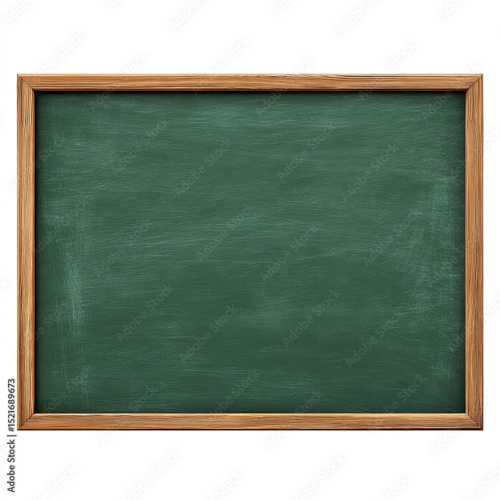 Empty green chalkboard with light wooden frame Empty green chalkboard with light wooden frame