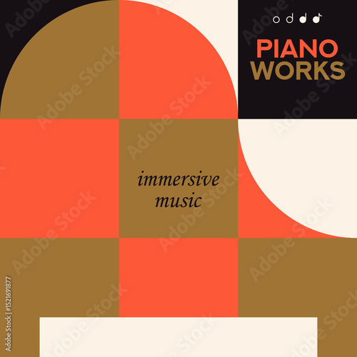 Piano. Musical poster for your design. Music elements design for card, invitation, flyer. Music background vector illustration. Music piano keyboard.