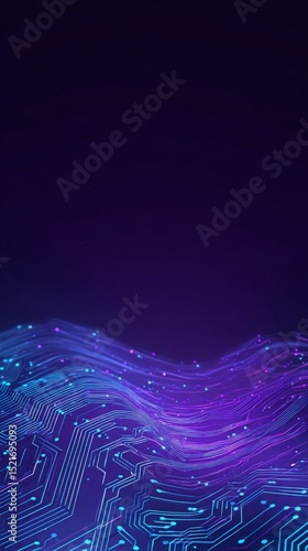 Vibrant Digital Waves Flowing Across a Dark Background Showcasing Futuristic ...