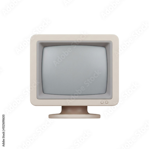 Obraz na płótnie 3D retro computer monitor in beige color