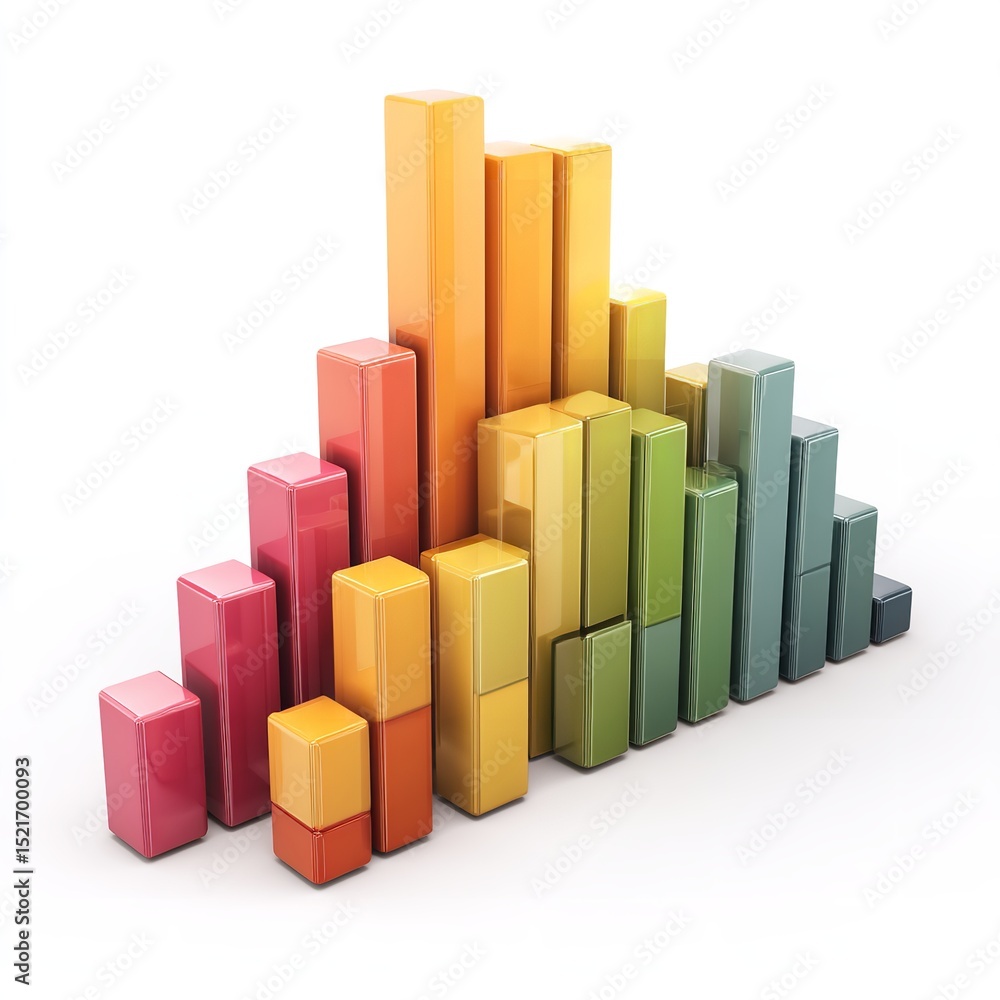 Fototapeta premium Vibrant Colorful Blocks Charting Growth Data Visualization for Business Success