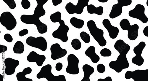 Abstract cow print seamless pattern black and white