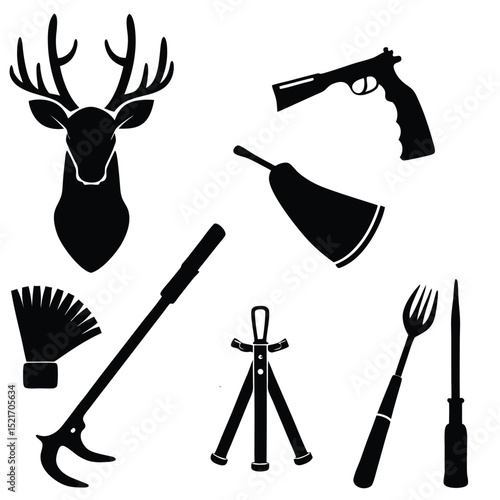 Modern clean beautiful  hunting tools vector editable icon graphic design