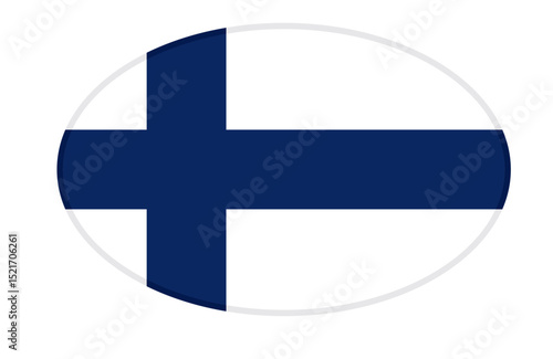 Finland flag ellipse shaped. vector	