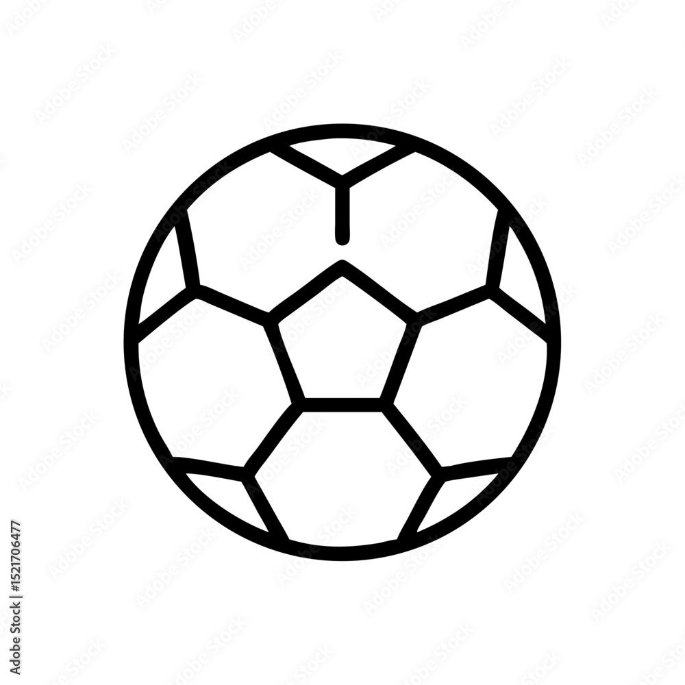 Vector illustration of a soccer ball design in a minimalist style on a white background
Vector illustration of a soccer ball design in a minimalist style on a white background